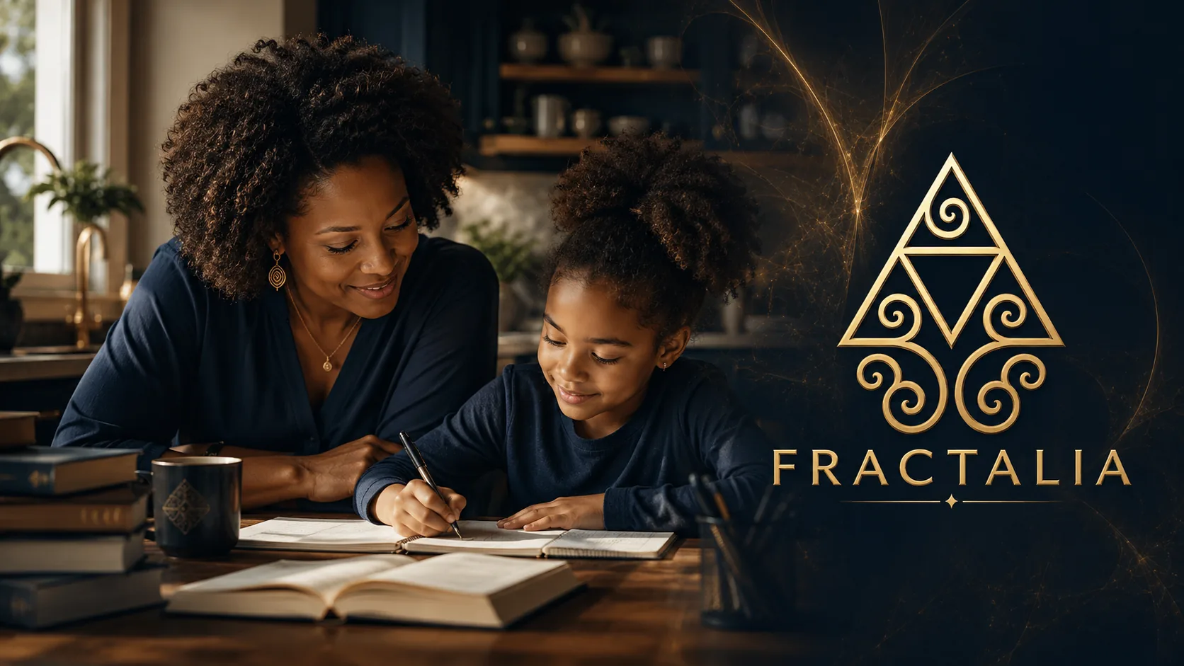 A parent and child working through a question side by side